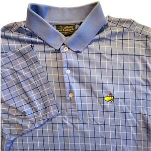 Amen Corner Masters Tournament Polo XL Blue Windowpane Golfcore Country Club